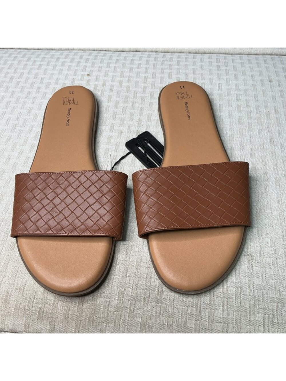 Time & Tru Tan Thong or Slide Sandals, Size 11